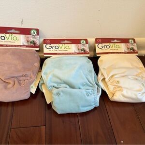 3 NIP Grovia all-in-one cloth diapers